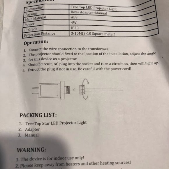 Projector LED Christmas tree top STAR - Picture 6 of 6